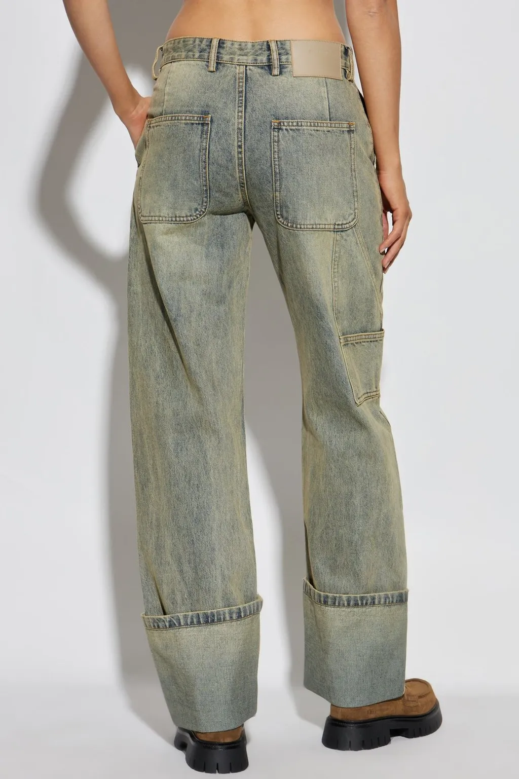 Entire Studios Cuffed Straight-Leg Jeans