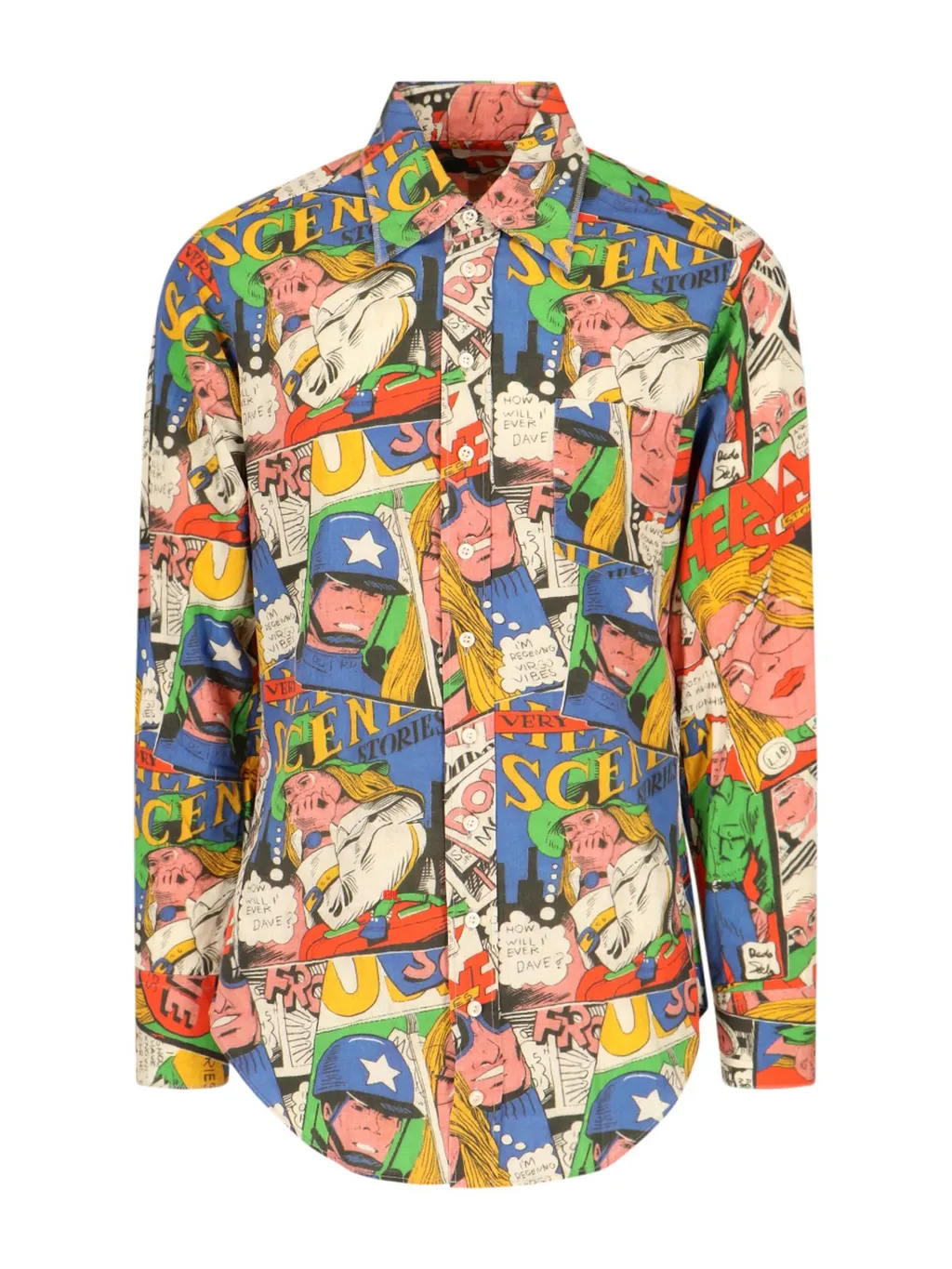 Erl Curved Hem Printed Shirt