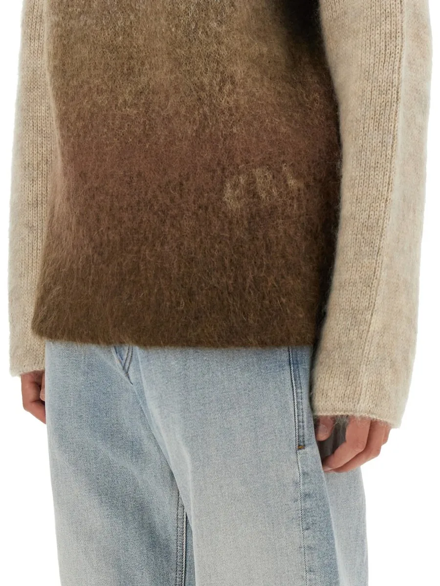 Erl Rainbow Gradient-Effect Brushed Effect Jumper