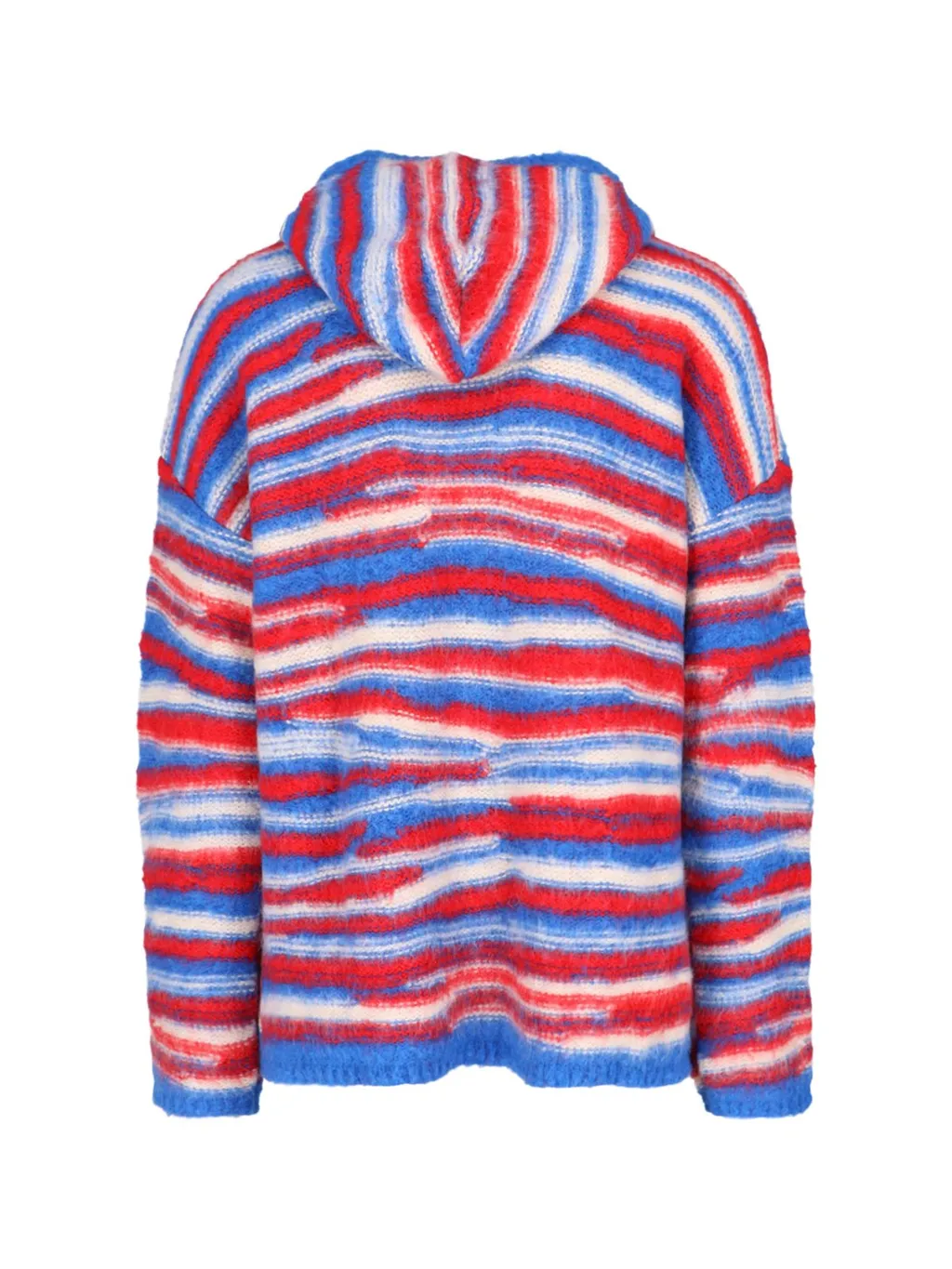 Erl Striped Intarsia-Knit Drawstring Hoodie