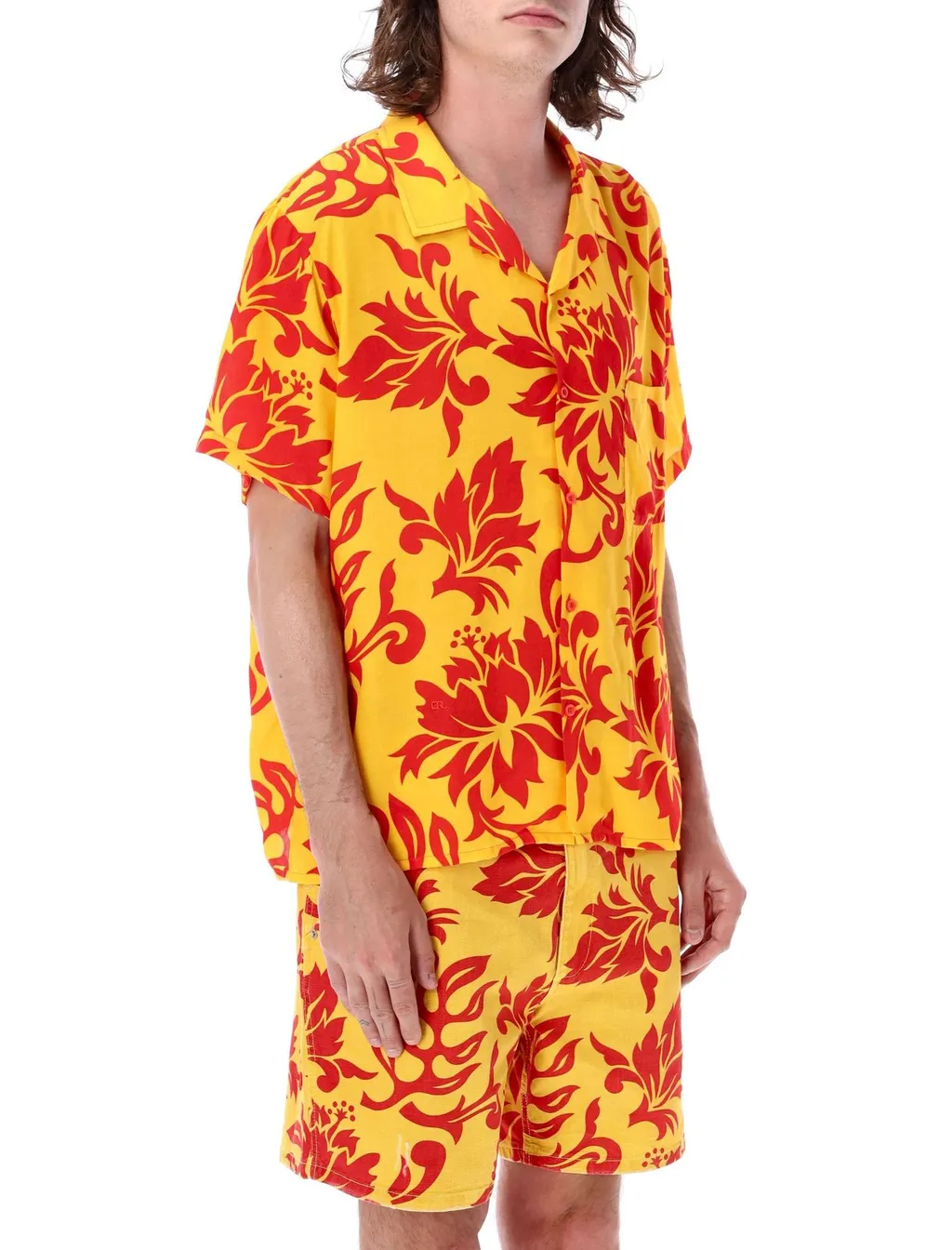 Erl Tropical Flowers Short-Sleeved Buttoned Shirt