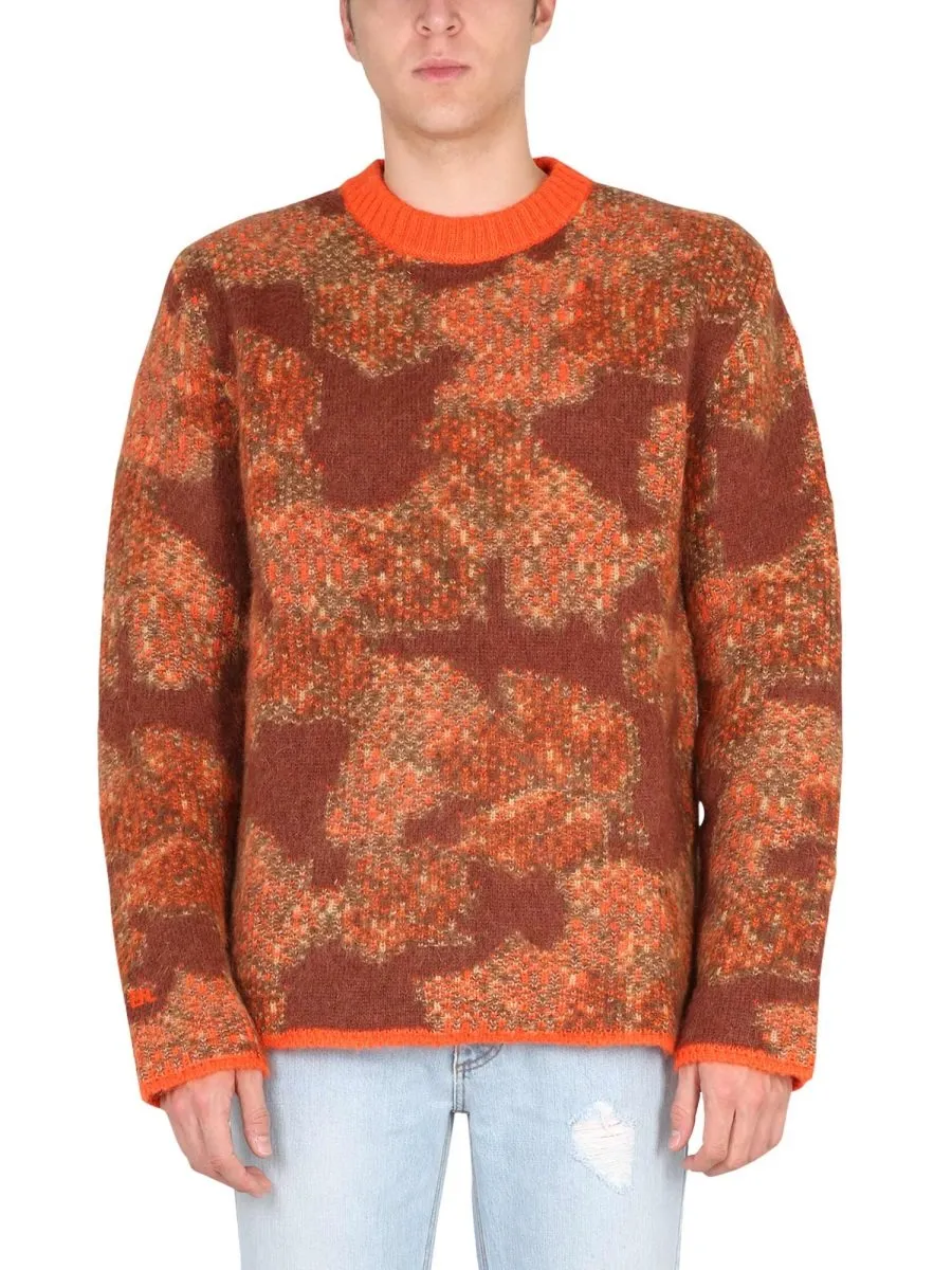 Erl Intarsia-Knit Long Sleeved Crewneck Jumper