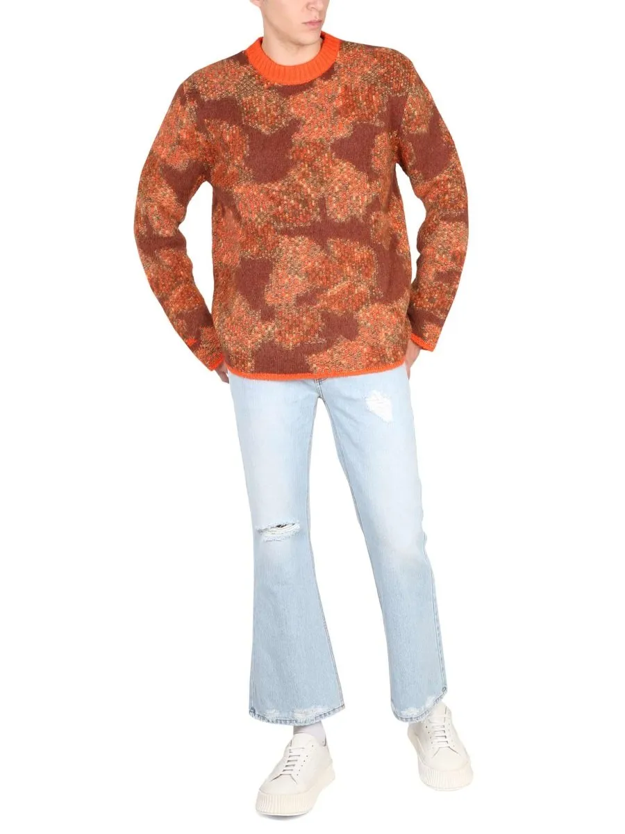 Erl Intarsia-Knit Long Sleeved Crewneck Jumper