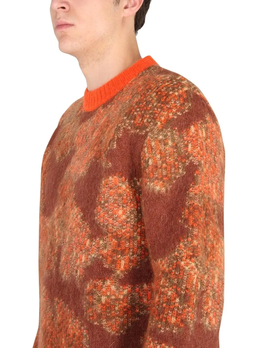 Erl Intarsia-Knit Long Sleeved Crewneck Jumper