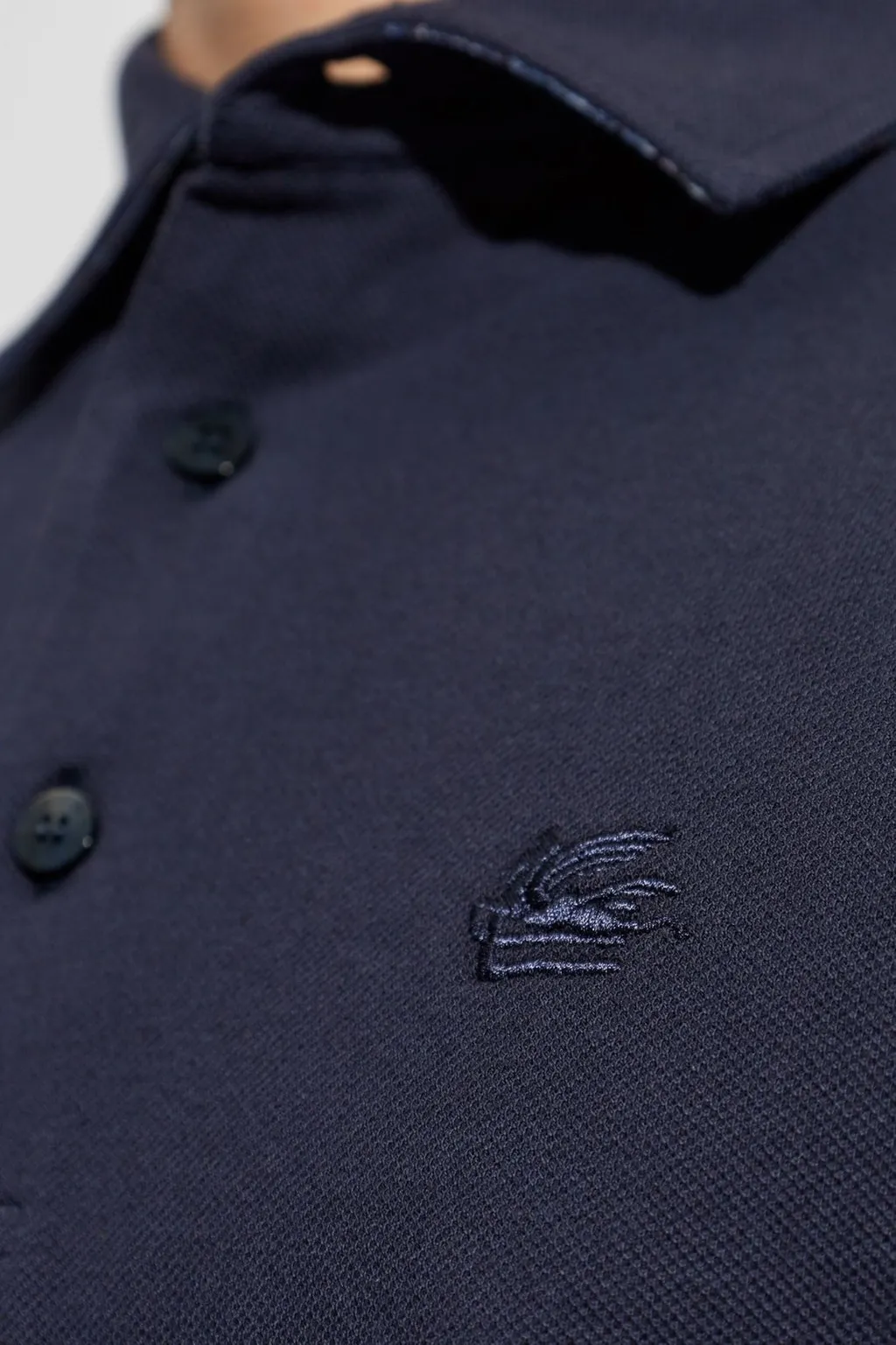 Etro Pegaso Embroidered Short-Sleeved Polo Shirt
