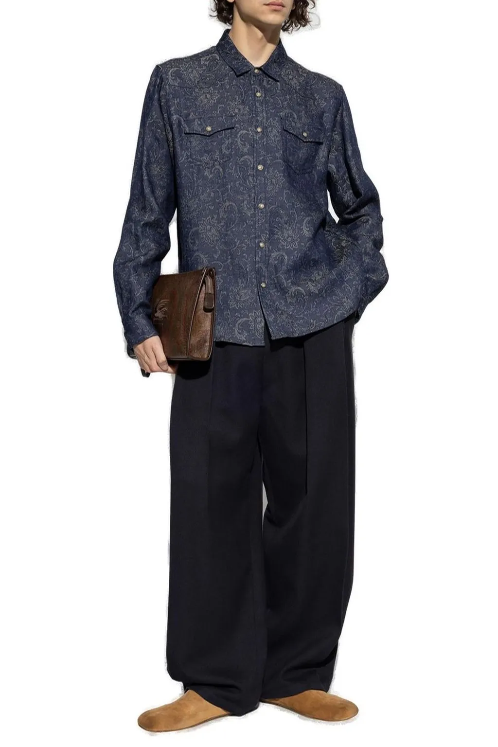 Etro Button-Up Denim Shirt