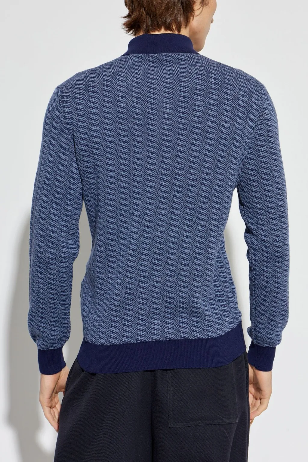 Etro Pegaso Embroidered Knitted Polo Shirt