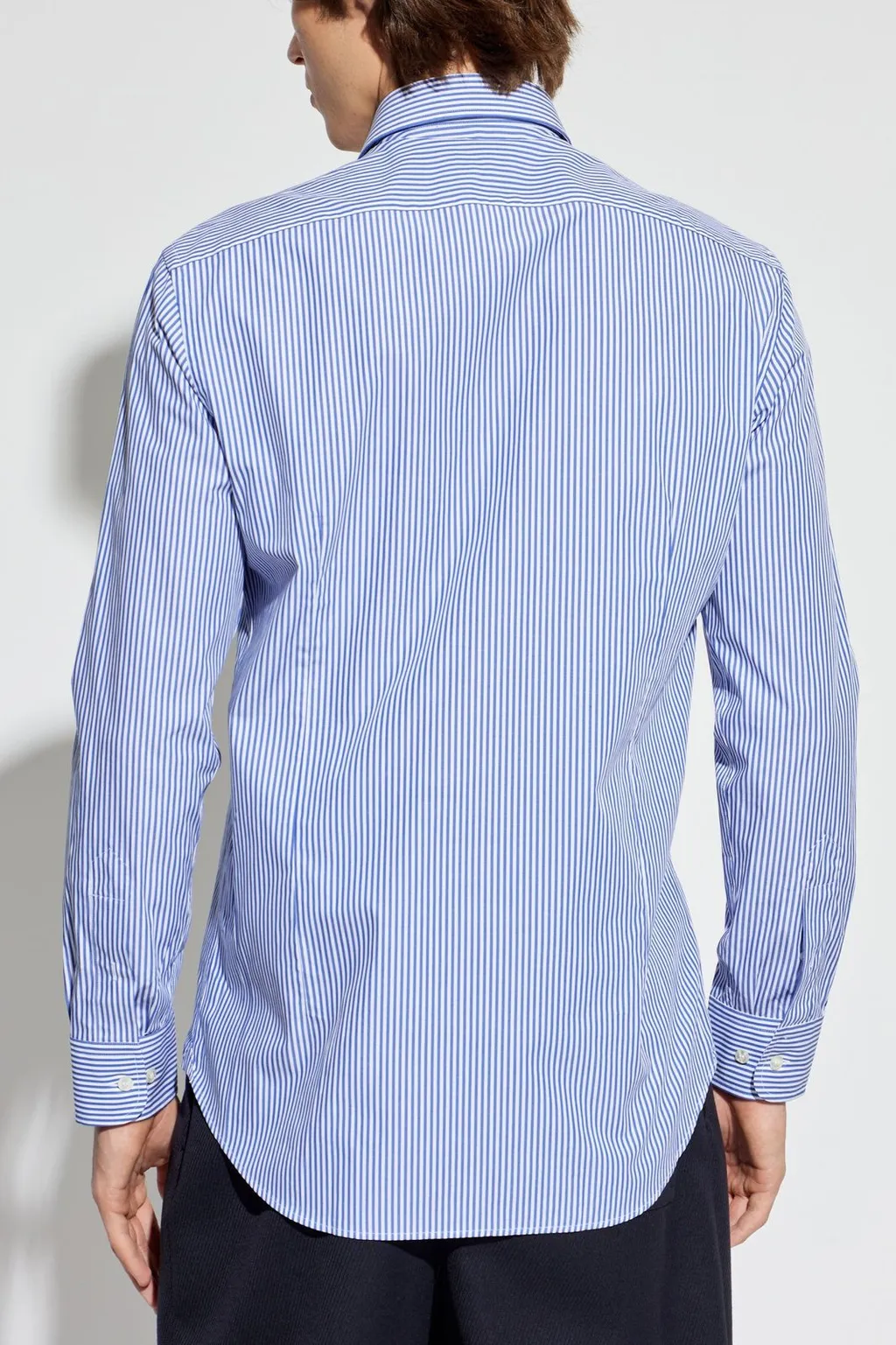 Etro Pegaso Embroidered Pinstriped Long-Sleeved Shirt