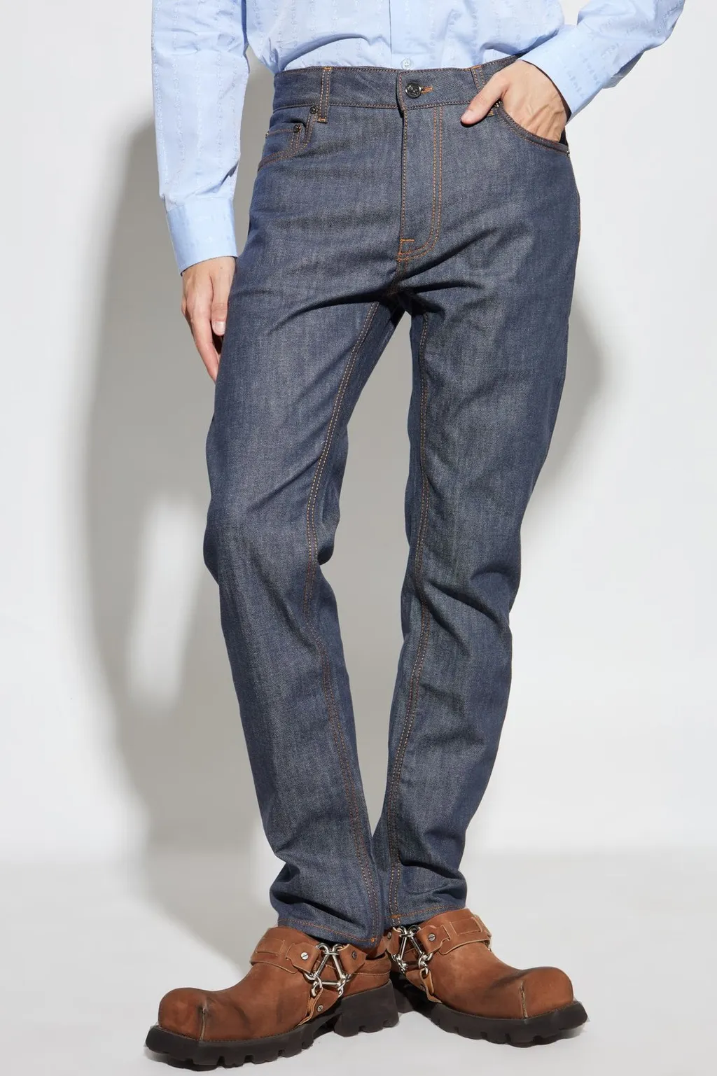 Etro Logo Patch Tapered Jeans