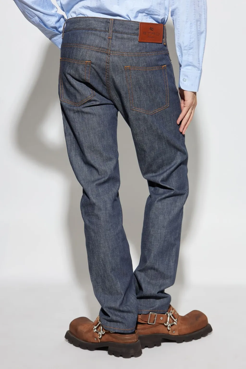Etro Logo Patch Tapered Jeans