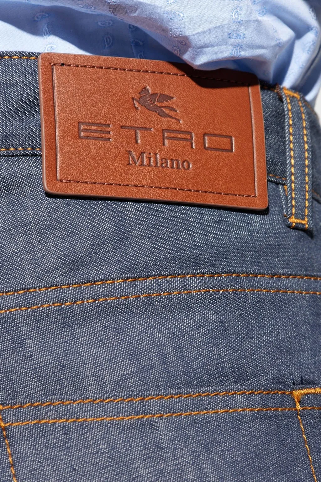 Etro Logo Patch Tapered Jeans