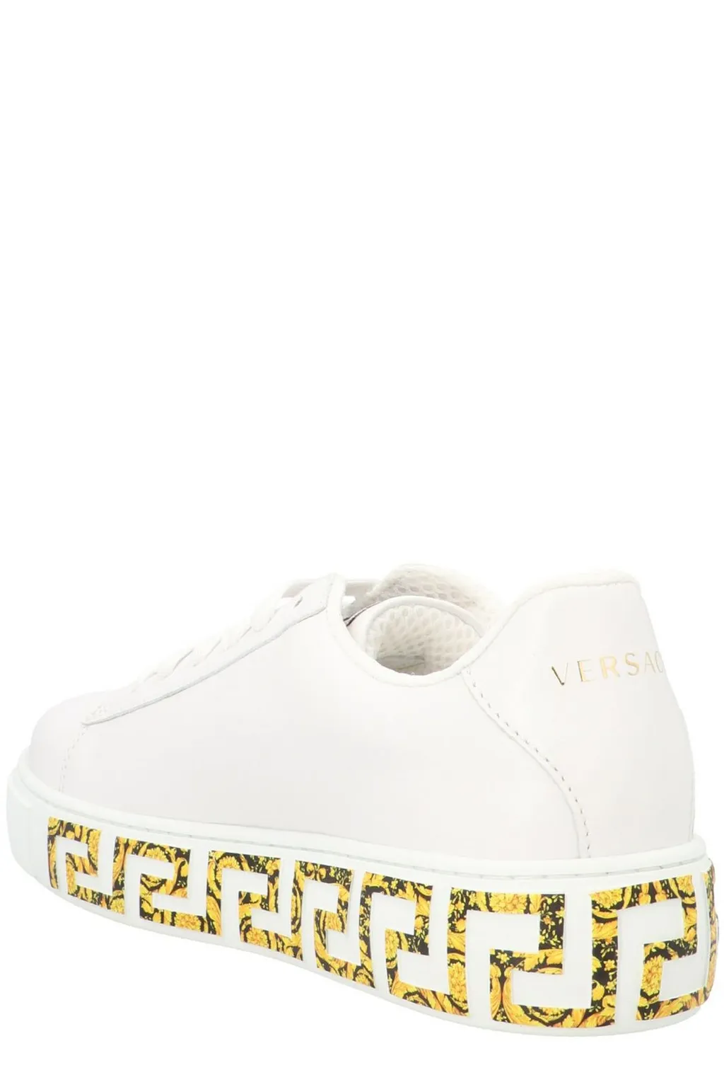 Versace Kids Round Toe Lace-Up Sneakers