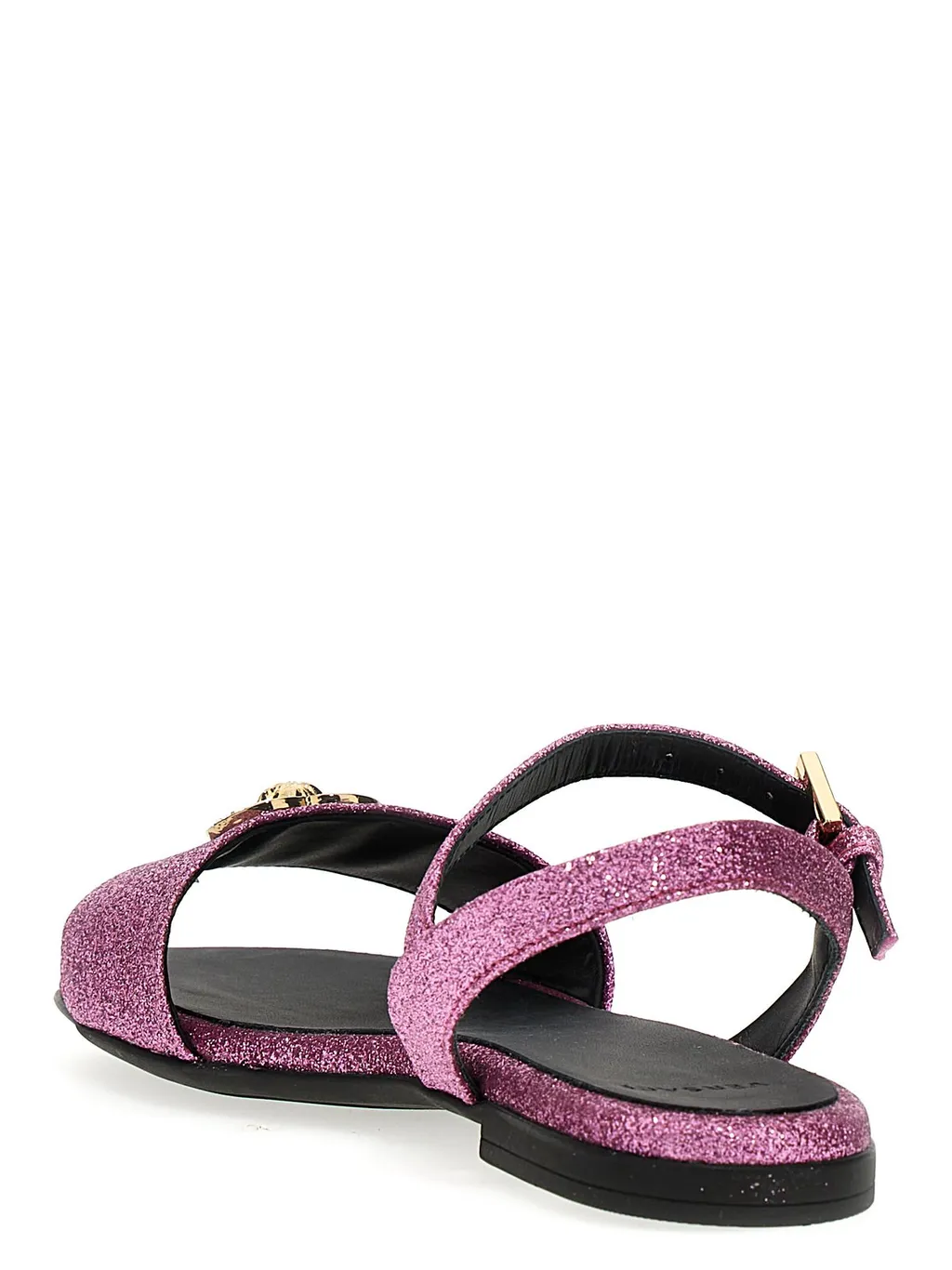 Versace Kids Embellished Heart Plaque Open Toe Sandals