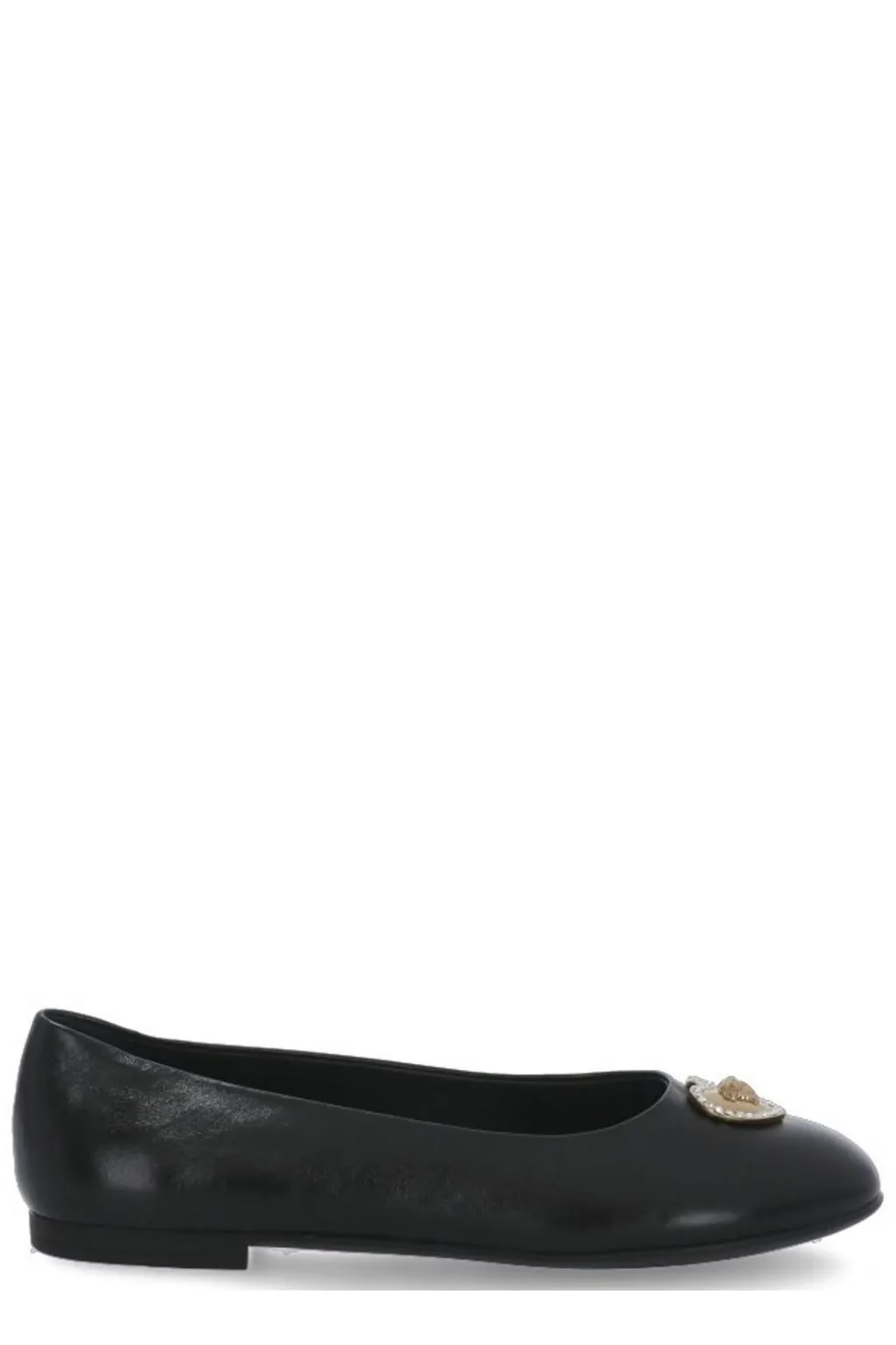 Versace Kids Heart Embellished Slip-On Ballerinas
