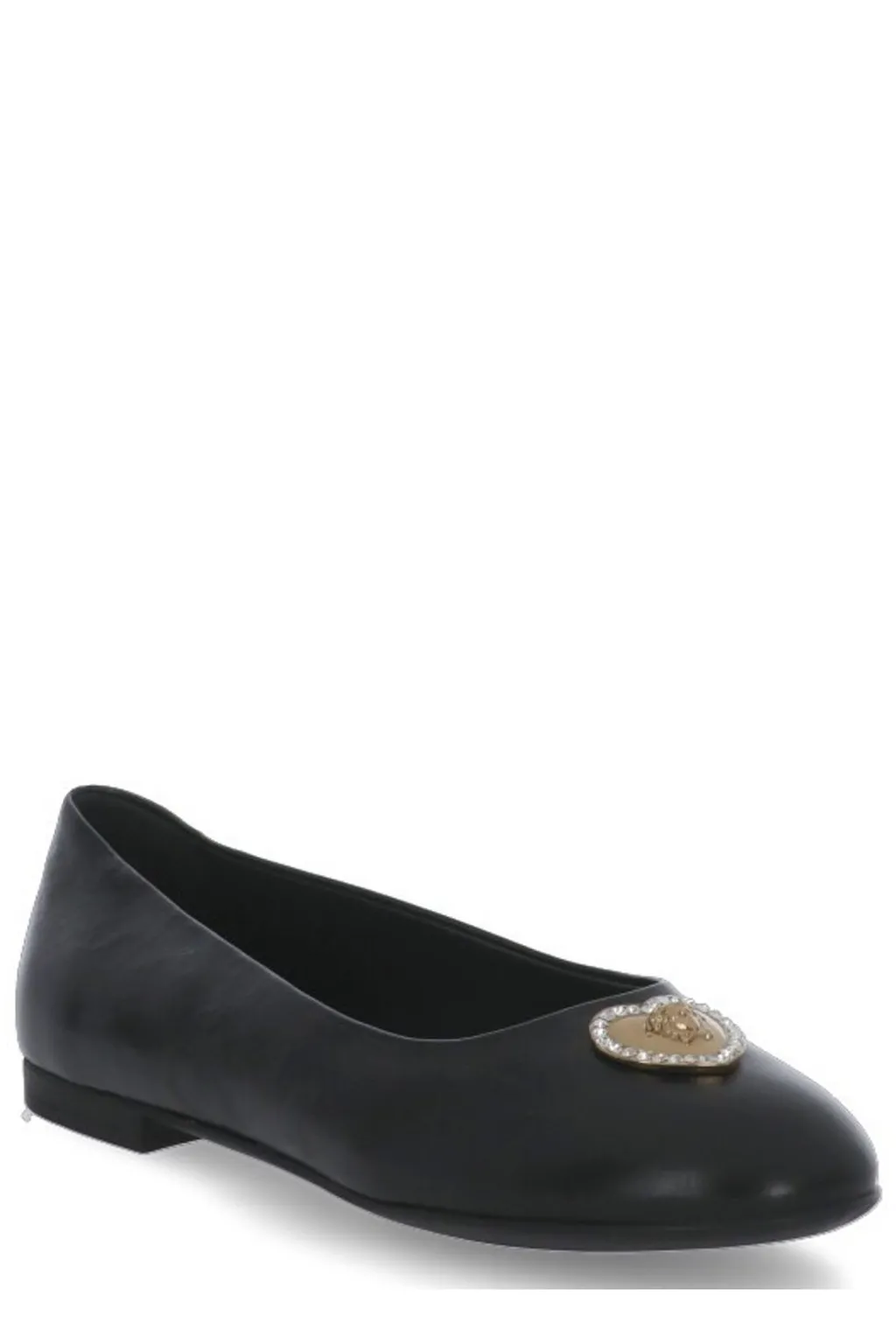 Versace Kids Heart Embellished Slip-On Ballerinas
