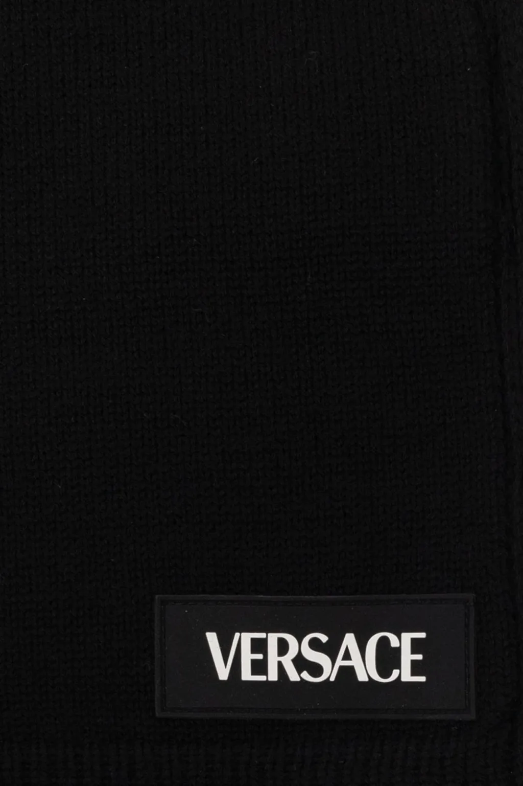 Versace Kids Logo-Patch Finished Edge Knitted Scarf