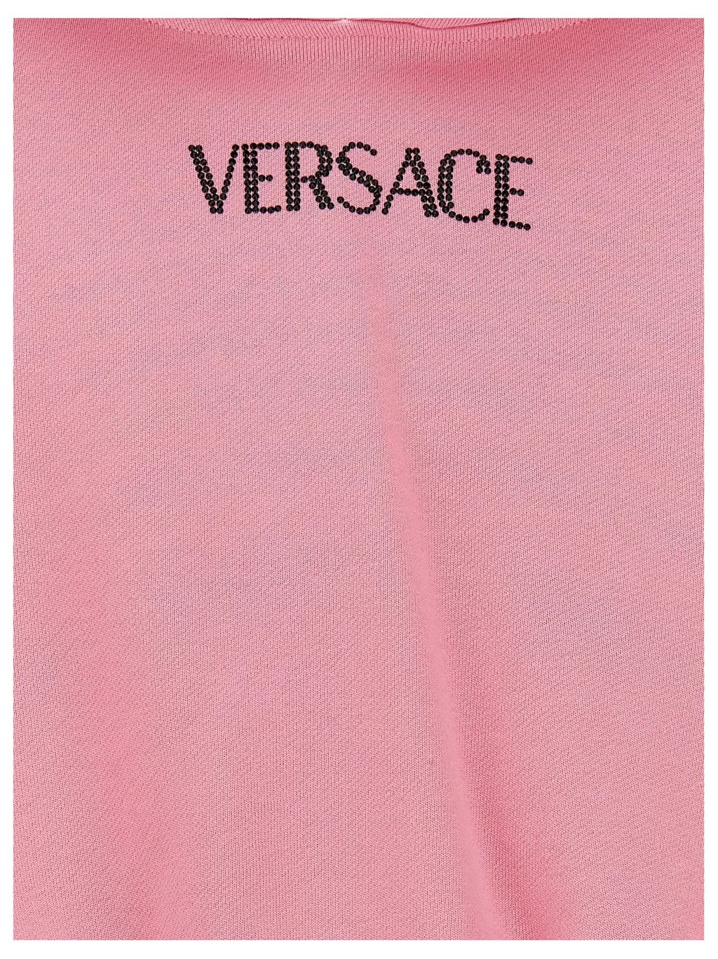 Versace Kids Logo-Embellished Short Sleeved Cropped Hoodie