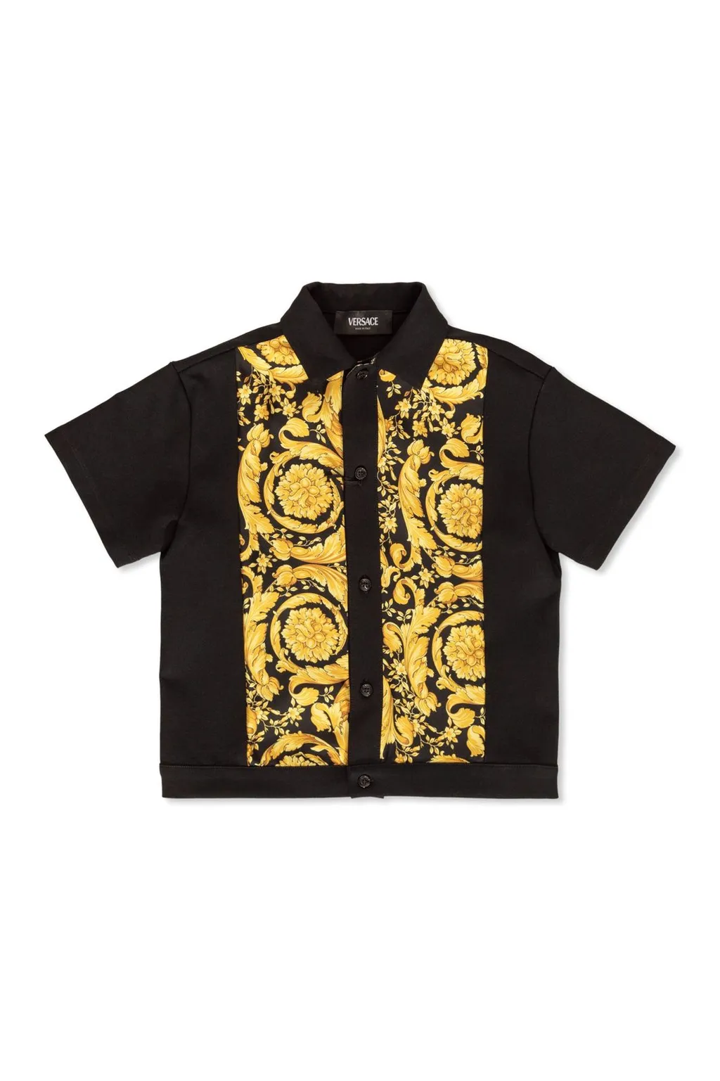 Versace Kids Barocco Printed Straight Hem Shirt