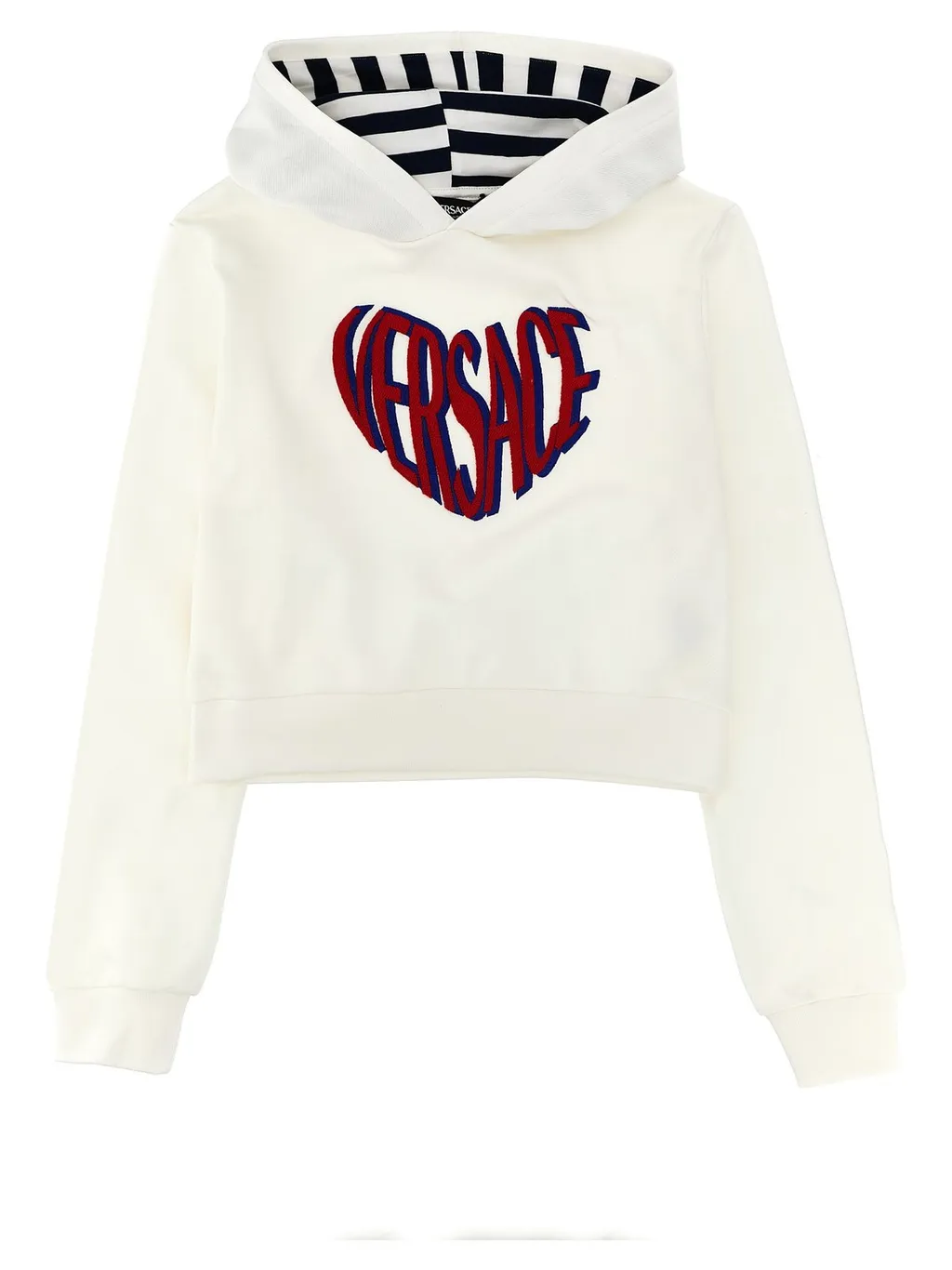 Versace Kids Heart-Shaped Logo Printed Hoodie