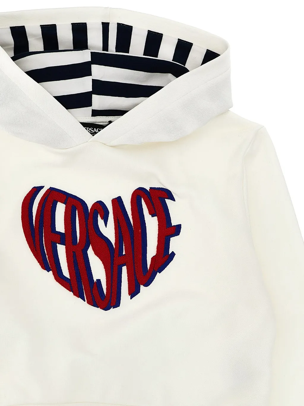 Versace Kids Heart-Shaped Logo Printed Hoodie