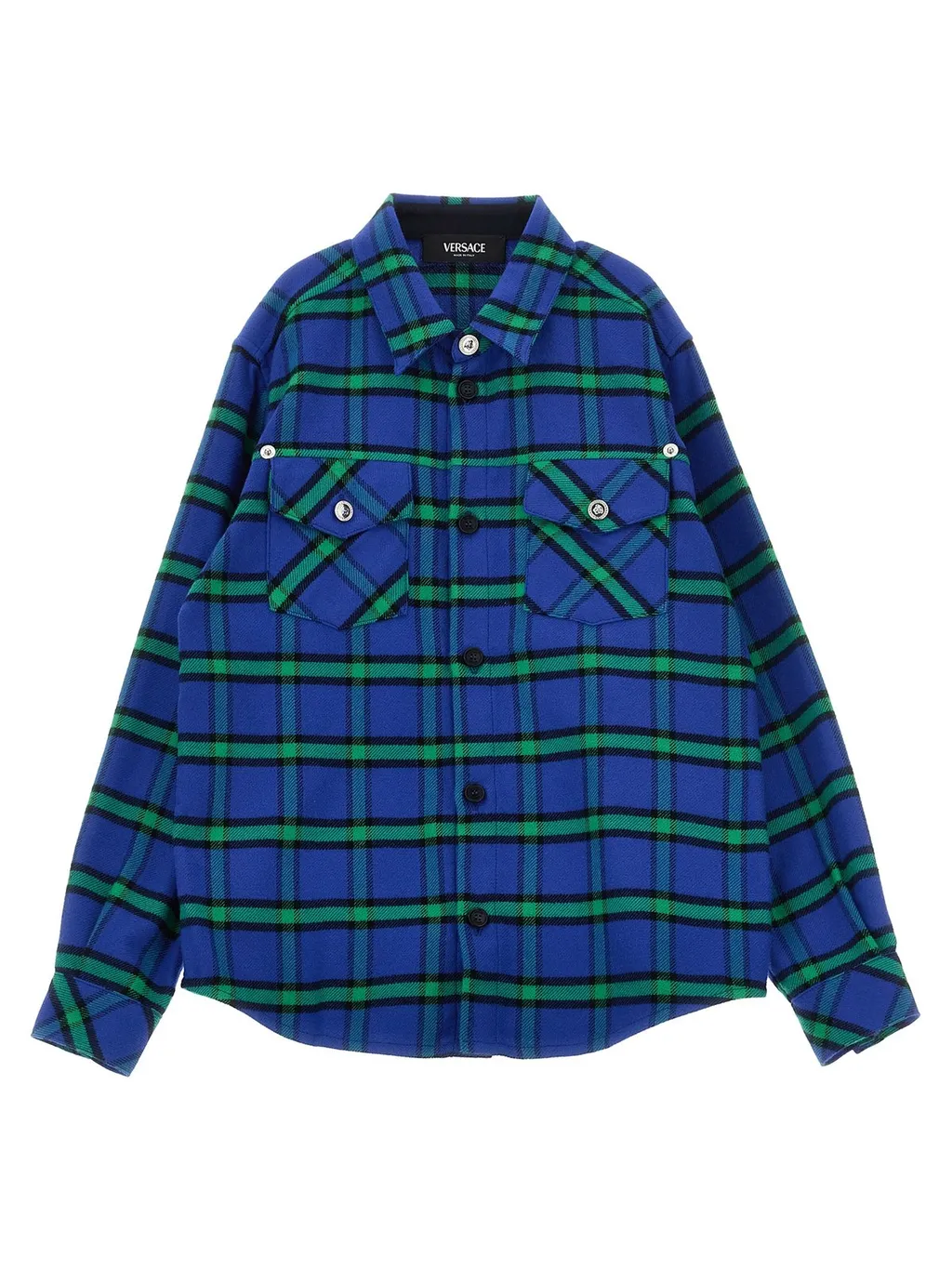 Versace Kids Tartan-Pattern Long Sleeved Shirt