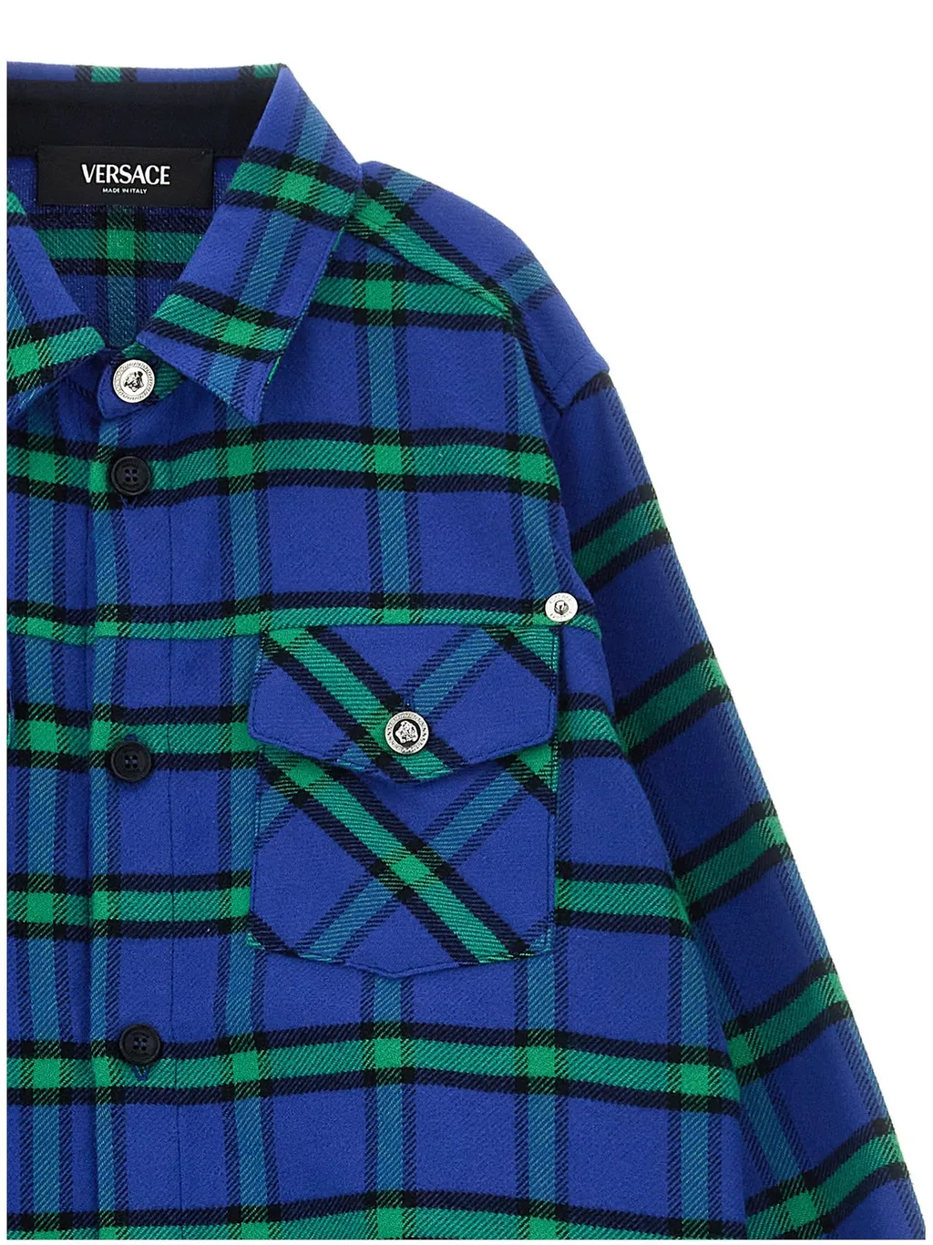 Versace Kids Tartan-Pattern Long Sleeved Shirt