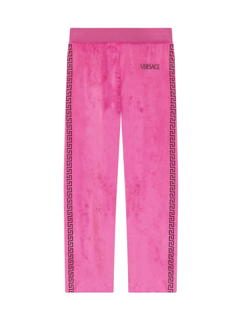 Versace Kids Logo Embellished Straight Leg Trousers