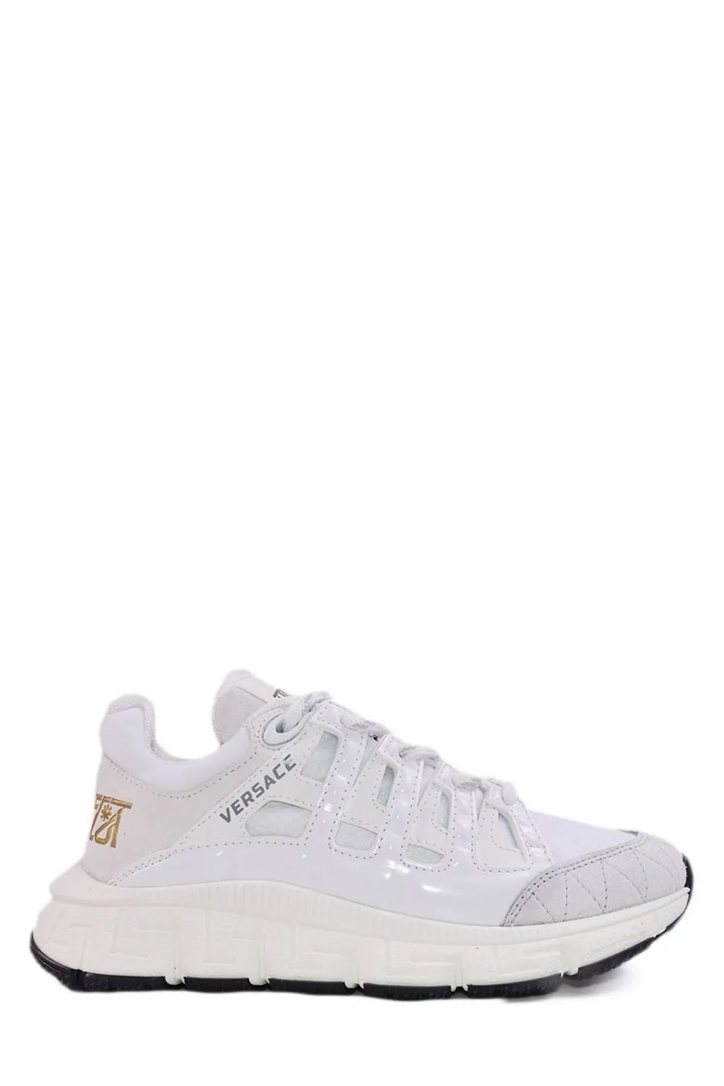 Versace Kids Logo Patch Lace-Up Sneakers