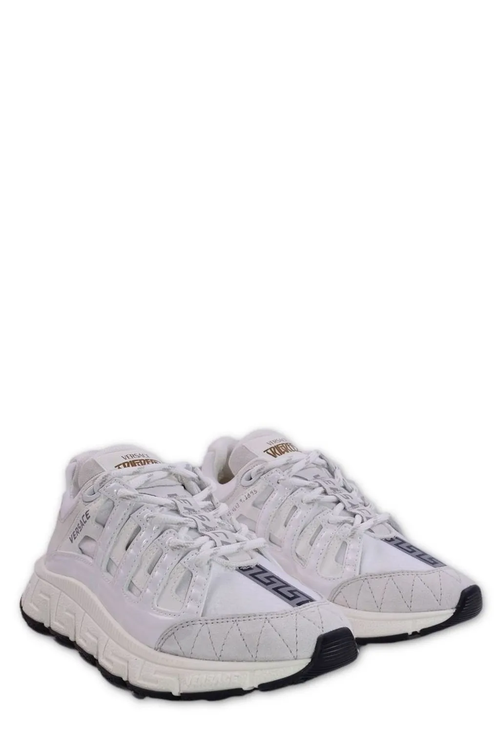 Versace Kids Logo Patch Lace-Up Sneakers