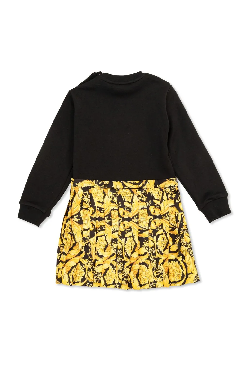 Versace Kids Barocco Printed Crewneck Panelled Dress