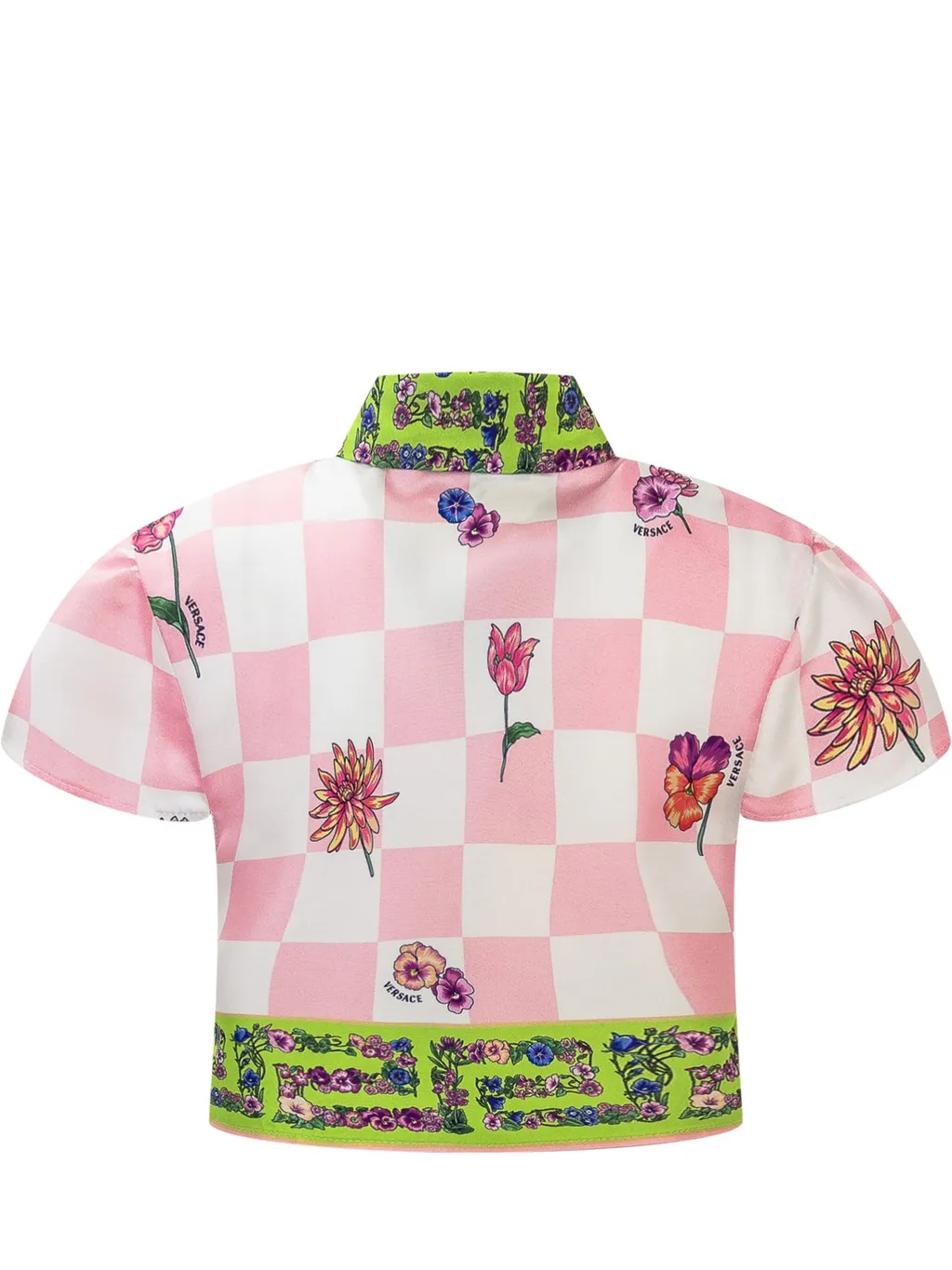Versace Kids Floral Printed Short-Sleeved Shirt