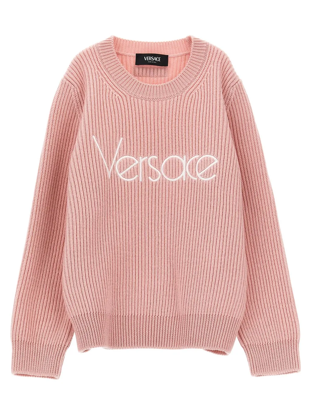 Versace Kids 1978 Logo Embroidered Ribbed-Knit Jumper