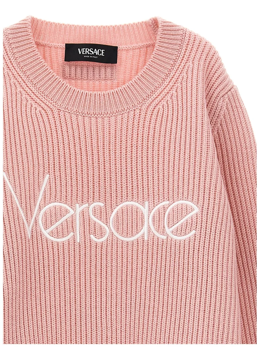 Versace Kids 1978 Logo Embroidered Ribbed-Knit Jumper