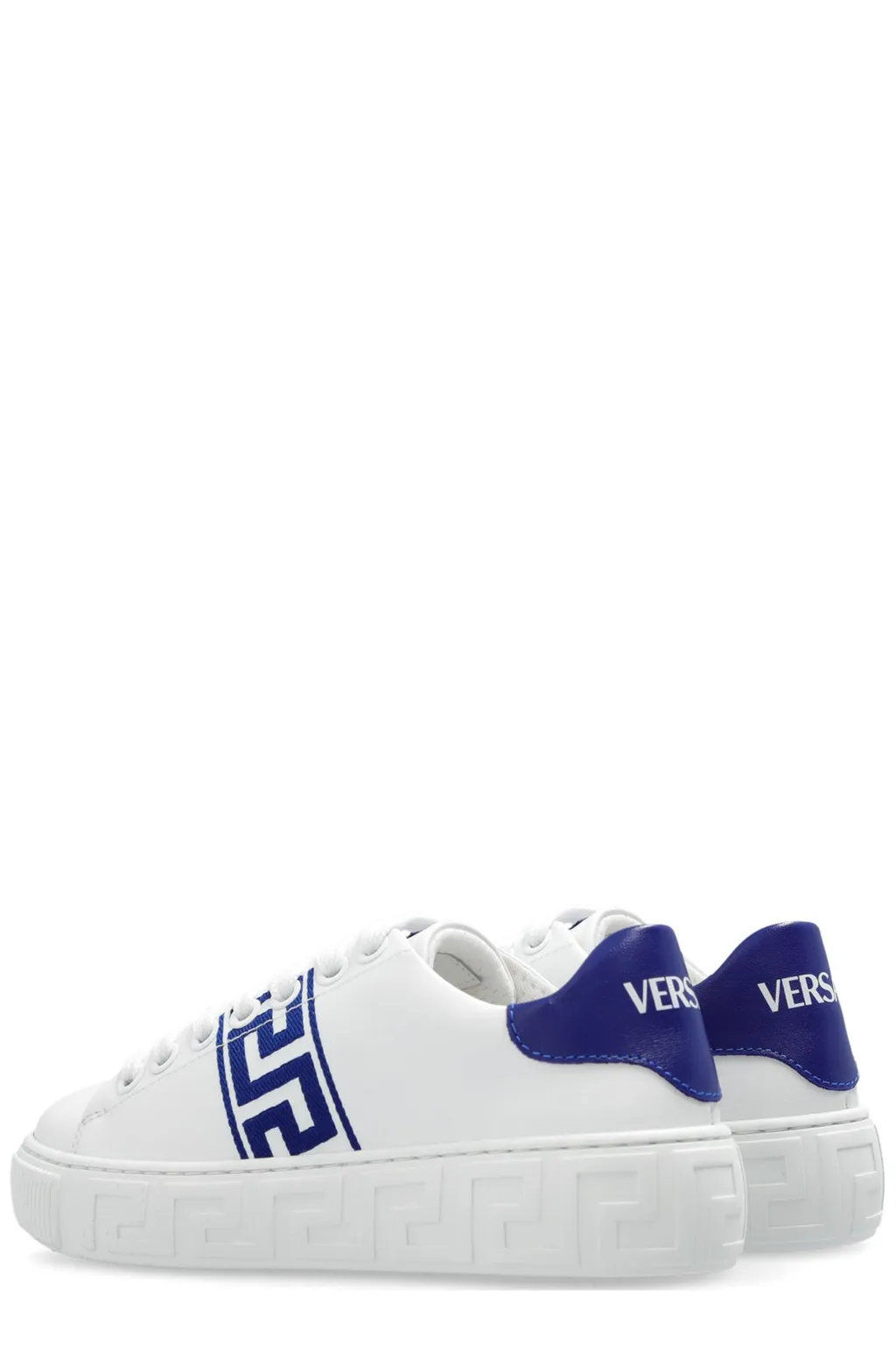 Versace Kids Greca Detailed Round Toe Sneakers