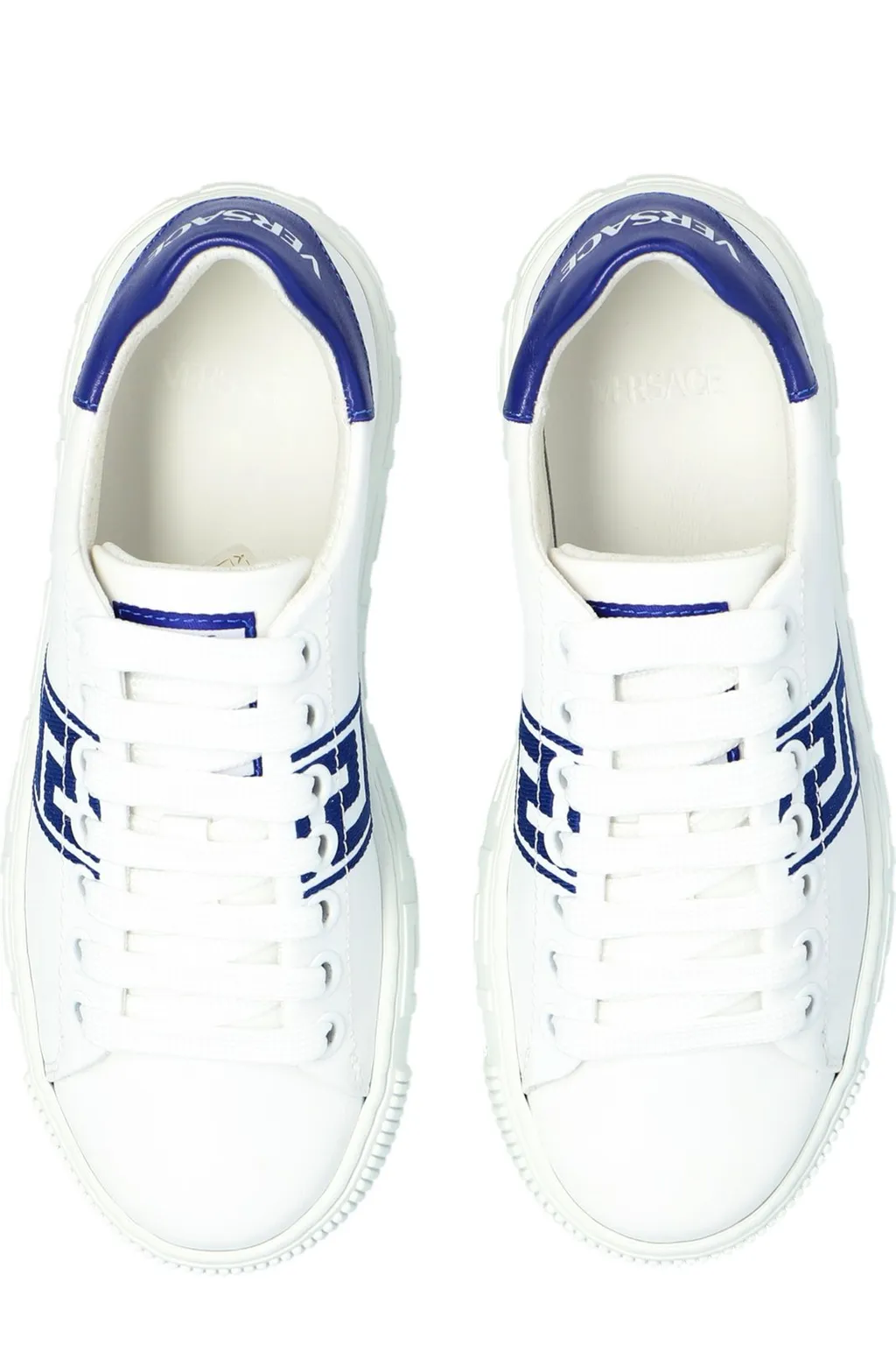 Versace Kids Greca Detailed Round Toe Sneakers