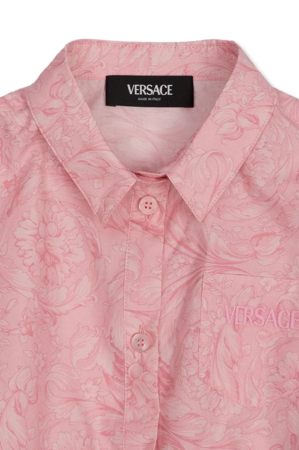 Versace Kids Barocco Short-Sleeved Cropped Shirt