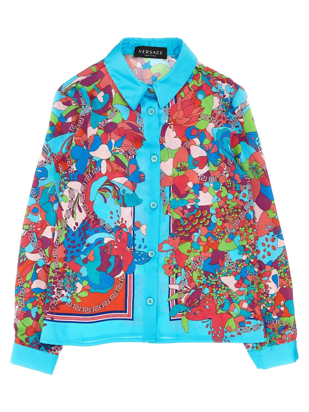Versace Kids Graphic-Printed Straight Hem Shirt