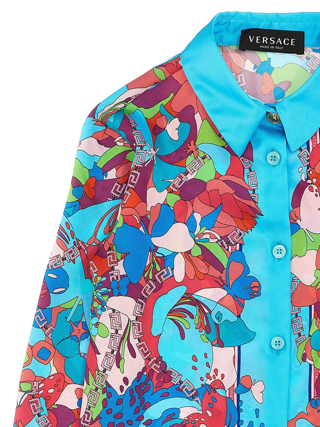 Versace Kids Graphic-Printed Straight Hem Shirt