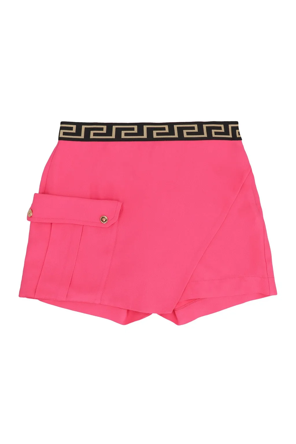 Versace Kids La Greca Logo Waistband Wrap Skorts