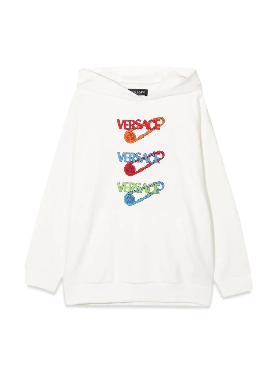 Versace Kids Logo Pin Printed Hoodie