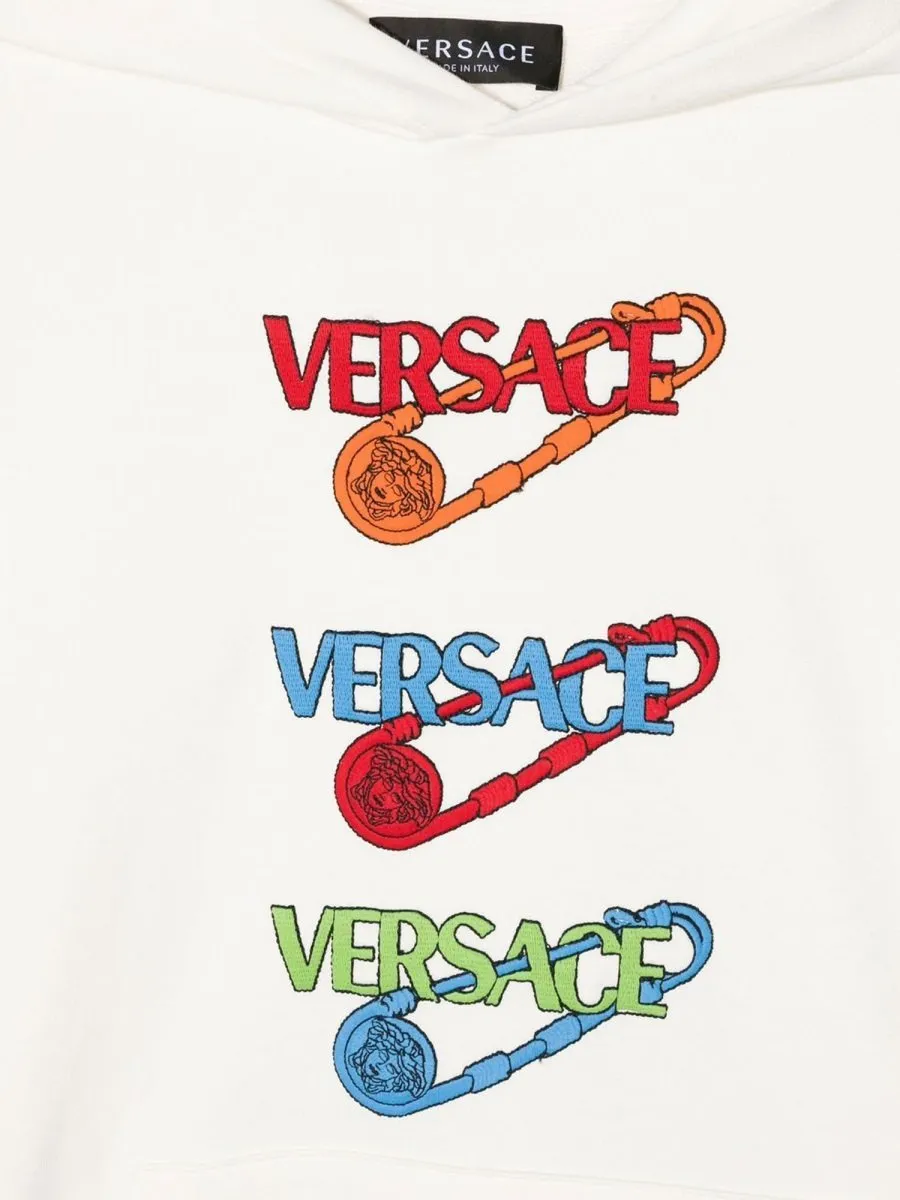 Versace Kids Logo Pin Printed Hoodie