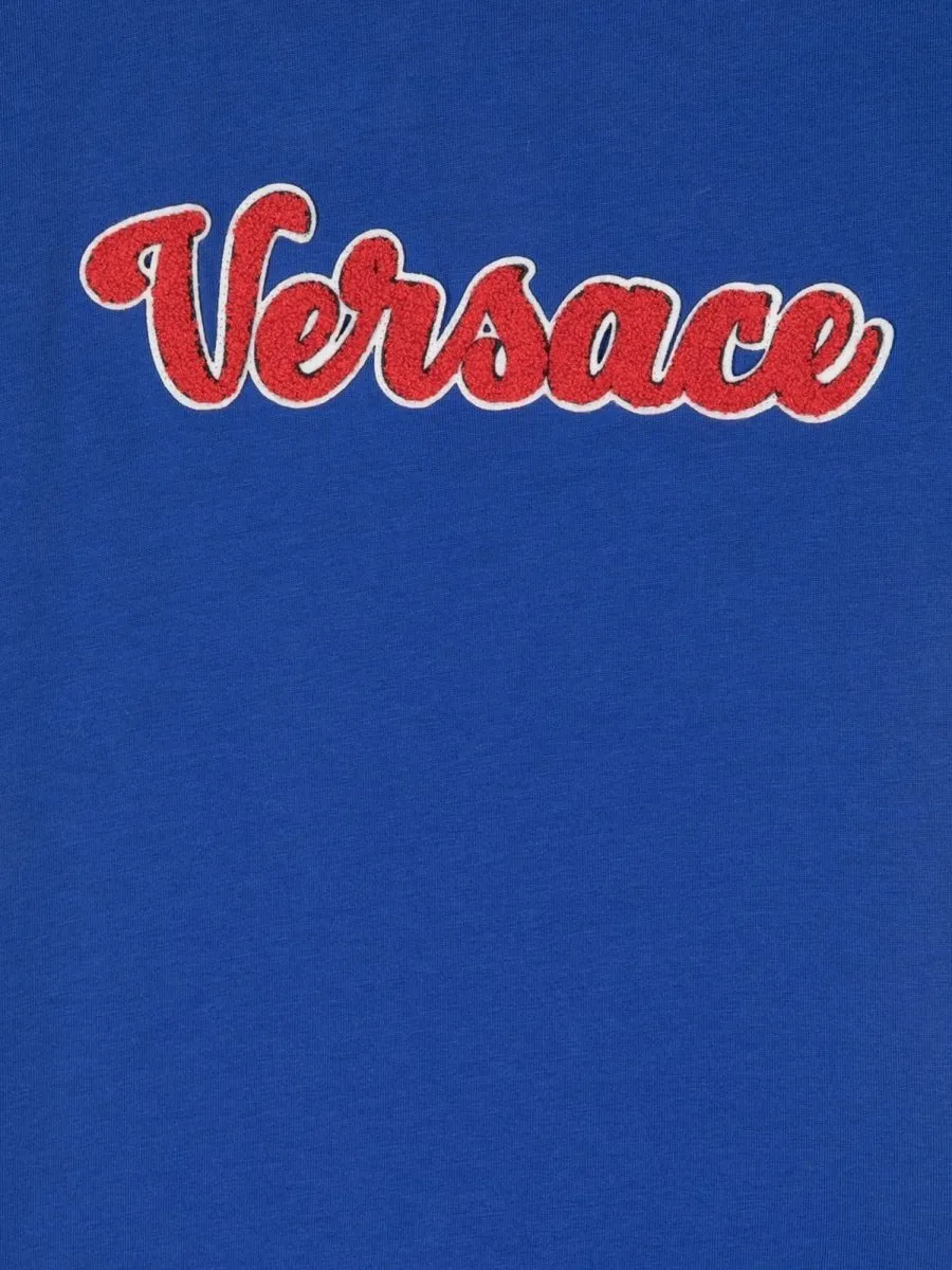 Versace Kids Logo Detailed Crewneck T-Shirt