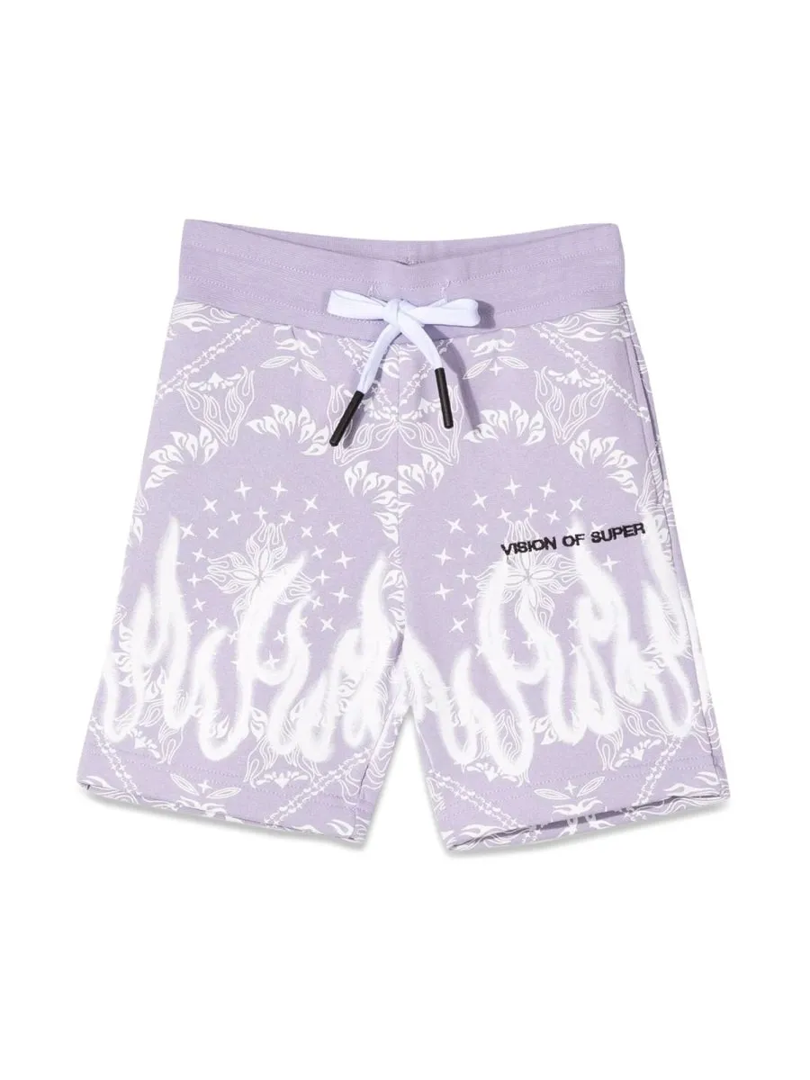 Vision Of Super Kids Bandana Print Shorts