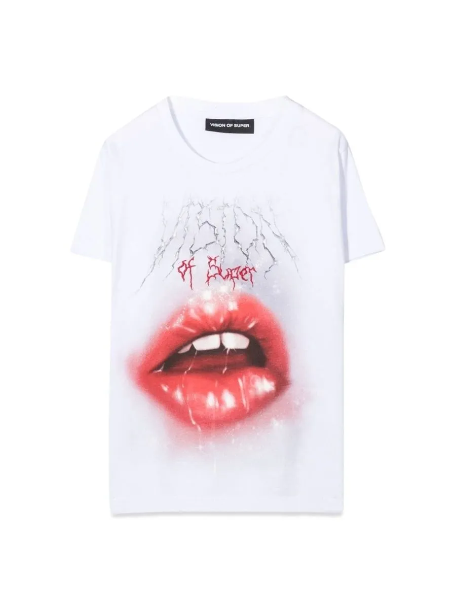 Vision Of Super Kids Rock Mouth Print Top