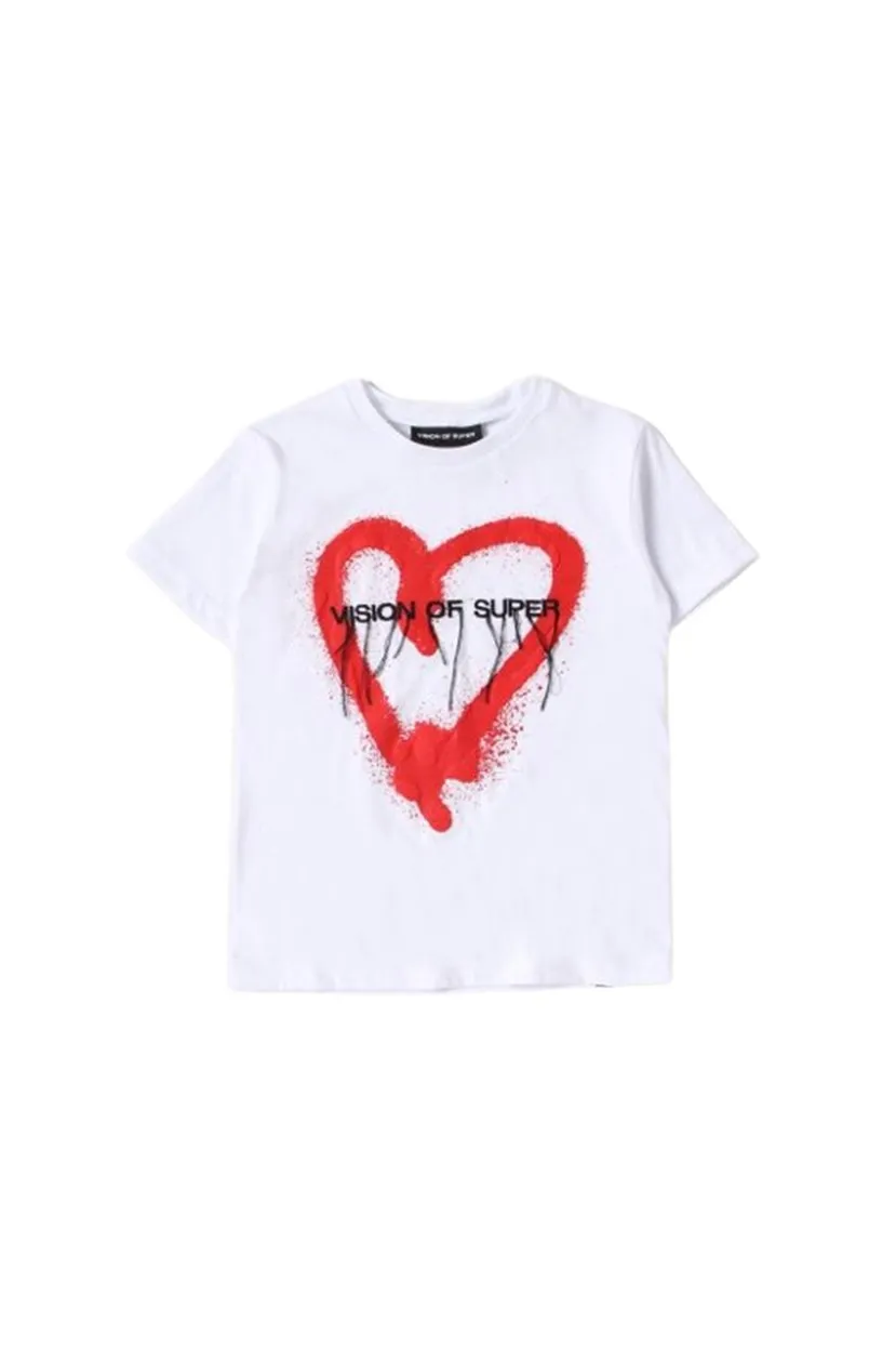 Vision Of Super Kids Heart Printed T-Shirt