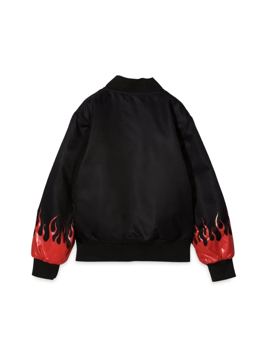 Vision Of Super Kids Bomber Jacket With Flames