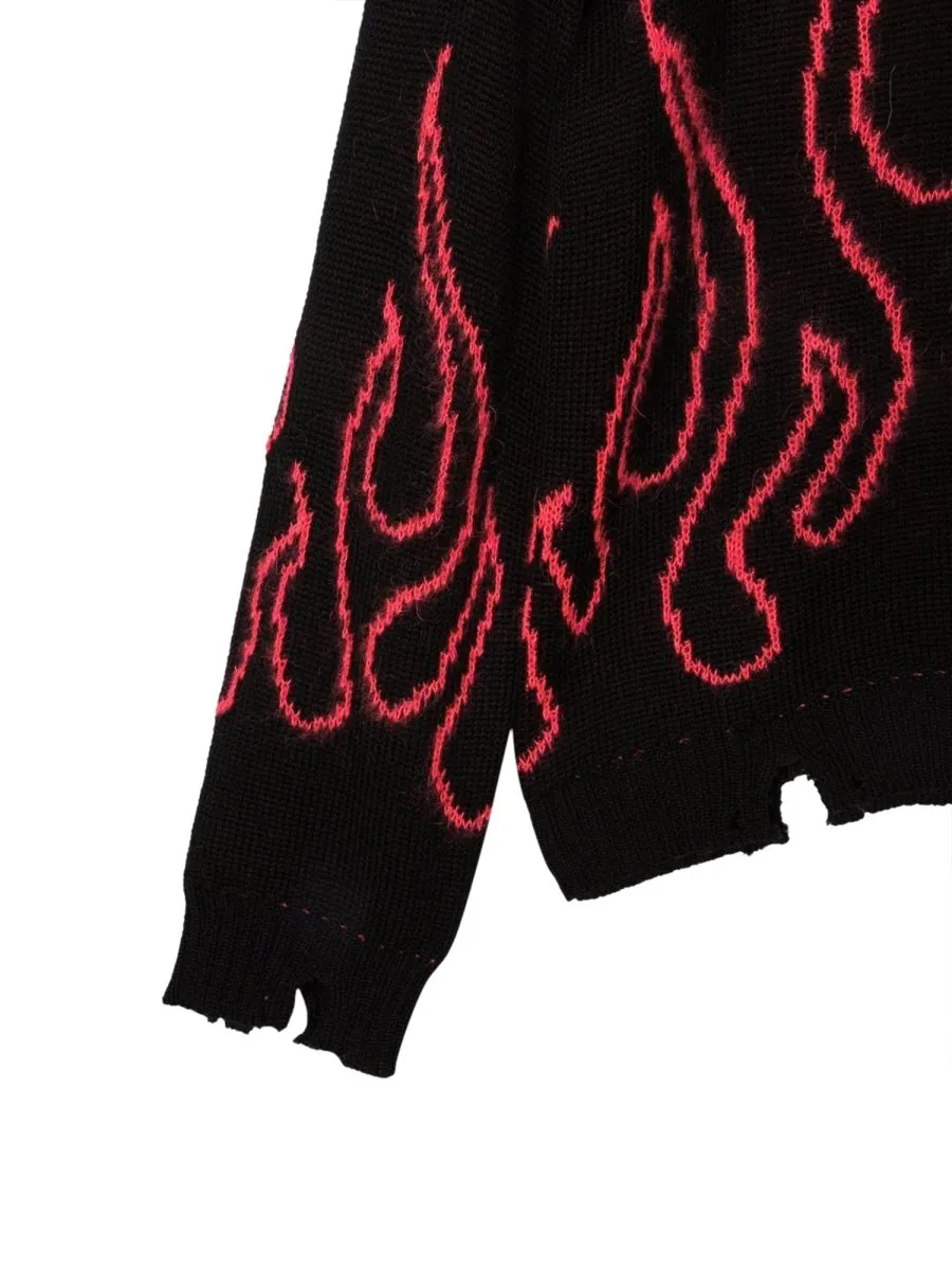 Vision Of Super Kids High Neck Jumper With Flames