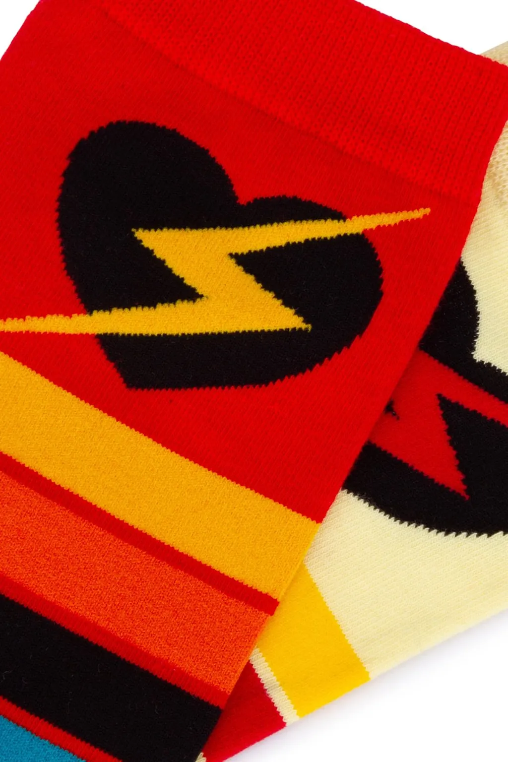 Wee Monster Heart Striped Socks