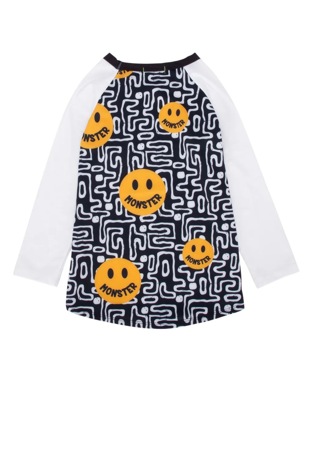 Wee Monster Pattern-Printed Long-Sleeved Swim Top