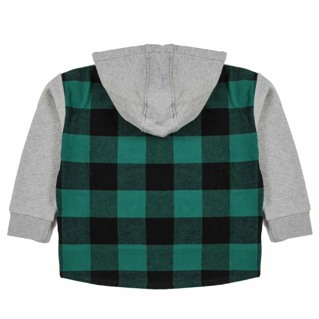 Woolrich Kids Logo Printed Check Pattern Hoodie